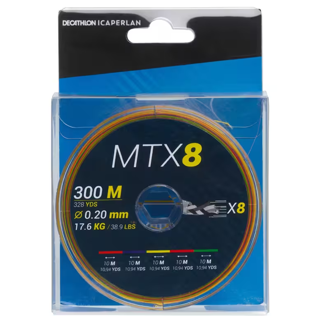 MTX8 300m Multicolour 8-Strand Sea Fishing Braid 20/100